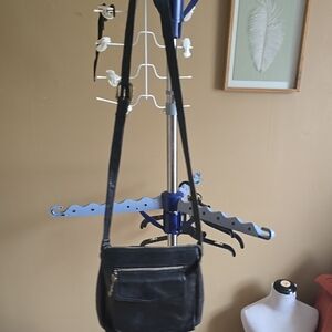 Fossil Black Leather Crossbody Bag